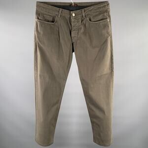 TOD'S Size 36 Grey Cotton Blend Button Fly Casual Pants